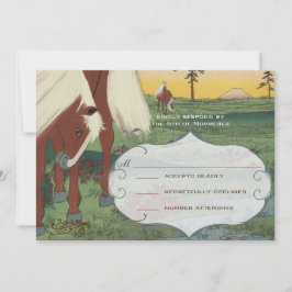 Convite RSVP de Casamento de Cavalo Whimsical