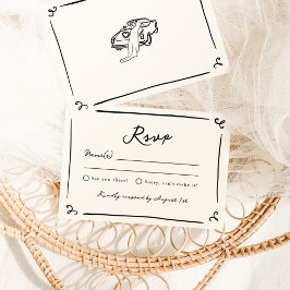 Convite RSVP de Casamento de Desenho da Mão Whimsical