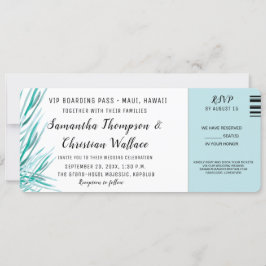 Convite RSVP de Casamento de Destino de Palma Verde de Bil