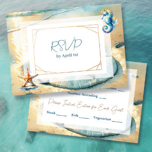 Convite RSVP de Casamento de Dólar da Pastel Ocean