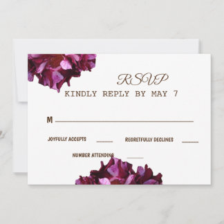 Convite RSVP de Casamento de Fotos do Elegant Wine Red
