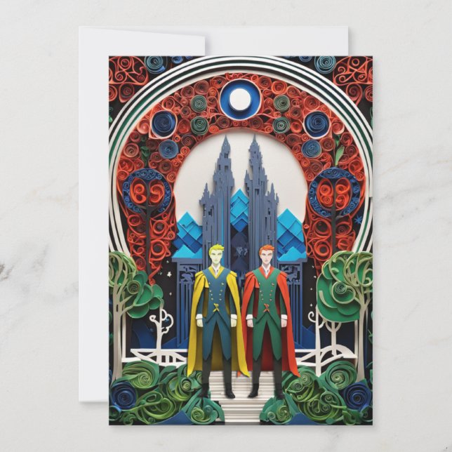 Convite RSVP de Casamento de gay (Frente)