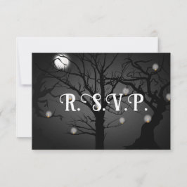 Convite RSVP de Casamento de Gótico Negro