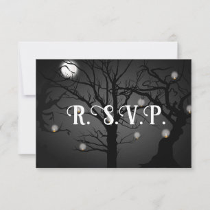 Convite RSVP de Casamento de Gótico Negro