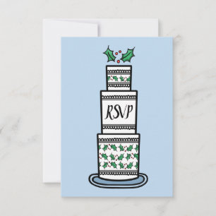 Convite RSVP de Casamento de Natal Personalizado