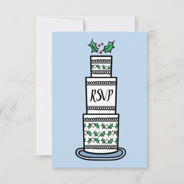 Convite RSVP de Casamento de Natal Personalizado (Frente)