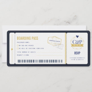 Convite RSVP de Casamento de Passagem