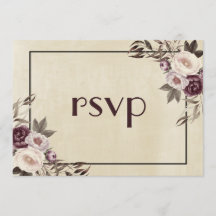 RSVP de Casamento de Pessoas Roxas Profundas