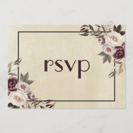 Convite RSVP de Casamento de Pessoas Roxas Profundas