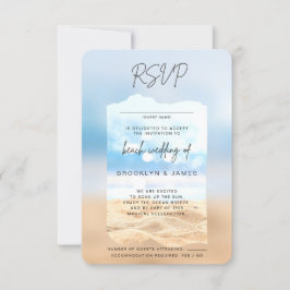 Convite RSVP de Casamento de Praia Resposta gentil