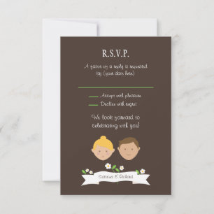 Convite RSVP de Casamento de Retrato Personalizado (Blonde