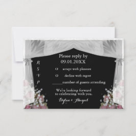 Convite RSVP de Casamento de Sage Rosa e Derramado