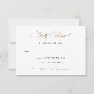 Convite RSVP de Casamento de Script de Caligrafia Elegante