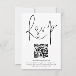 Convite RSVP de Casamento de Script de Código QR de Orçame
