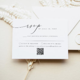 Convite RSVP de Casamento de Script Minimalista Elegante d