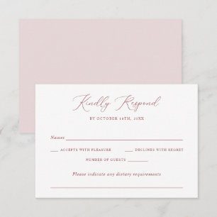 Convite RSVP de Casamento de Script Romântico Elegante Mod