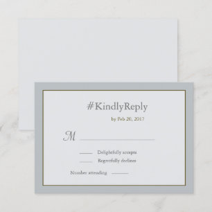 Convite RSVP de casamento do ouro azul pálido personalizad