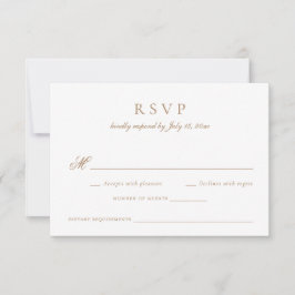 Convite RSVP de Casamento Dourado do Script de Caligrafia