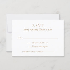 Convite RSVP de Casamento Dourado do Script de Caligrafia