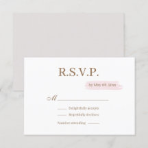 RSVP de Casamento Elegante Branco Dourado Cor-de-Á