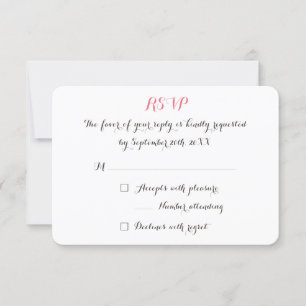 Convite RSVP de Casamento Elegante Personalizado