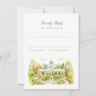 Convite RSVP de Casamento em Aquarela do Jardim Botânico d