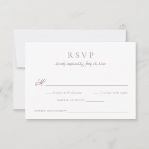 Convite RSVP de Casamento Mauve do Script de Caligrafia El
