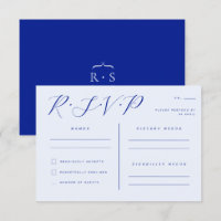 RSVP de Casamento Minimalista Elegante Elétrico Az