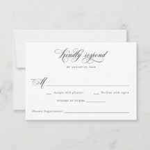 RSVP de Casamento Moderno do Script de Caligrafia 