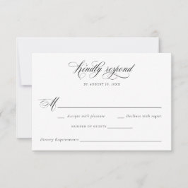 Convite RSVP de Casamento Moderno do Script de Caligrafia