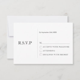 Convite RSVP de Casamento Moderno Mínimo Branco do Pastel 