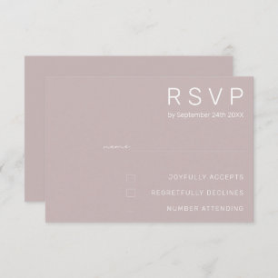 Convite RSVP de Casamento Moderno Mínimo Rosa Silver Elega