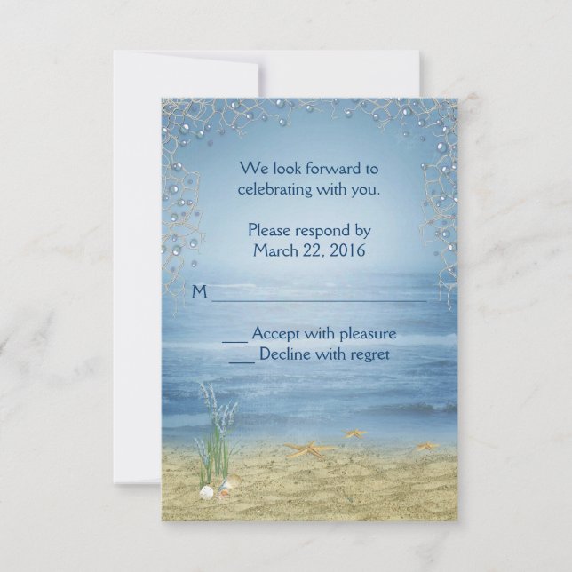 Convite RSVP de Casamento na Praia Tropical (Frente)