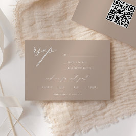 Convite RSVP de Casamento Oleícola de Script Elegante Mode