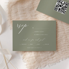 Convite RSVP de Casamento Oleícola de Script Elegante Mode