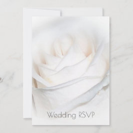 Convite RSVP de Casamento Personalizado de Rosa Branca
