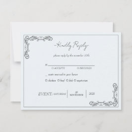 Convite RSVP de Casamento Personalizável da "Elegância de 