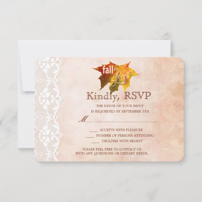 Convite RSVP de Casamento Romântico no Amor (Frente)