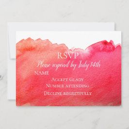 Convite RSVP de Casamento ruby red boho-d-água moderna