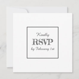 Convite RSVP de Casamento Simples de Fotografias Minimalis