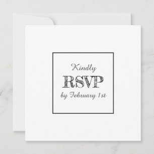 Convite RSVP de Casamento Simples de Fotografias Minimalis