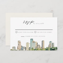 Convite RSVP de Casamento Skyline Skyline para HOU