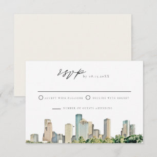 Convite RSVP de Casamento Skyline Skyline para HOU