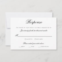 RSVP de Casamento Tradicional de Script Clássico E