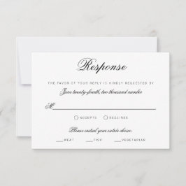 Convite RSVP de Casamento Tradicional de Script Clássico E