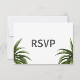 Convite RSVP de Casamento Verde da Árvore Tropical Palm