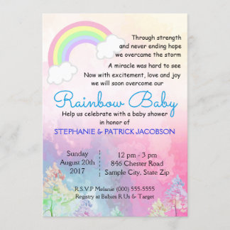 Convite RSVP de Chá de fraldas Personalizado do Rainbow