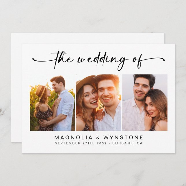 Convite RSVP de Código QR | Casamento Fotográfico Moderno (Frente/Verso)