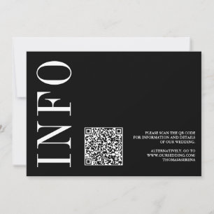 Convite RSVP de código QR monocromático preto e branco