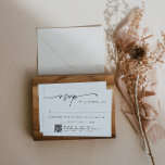 Convite RSVP de Código QR Simples e Moderno<br><div class="desc">Esta é uma placa de inserção RSVP simples e minimalista moderna, com fonte serif e fonte de caligrafia de troca. Este elegante convite de casamento vem com um fundo opcional onde você pode exibir sua própria foto especial. Edite todos os textos, exceto o "rsvp" neste cartão de inserção. Todas as...</div>